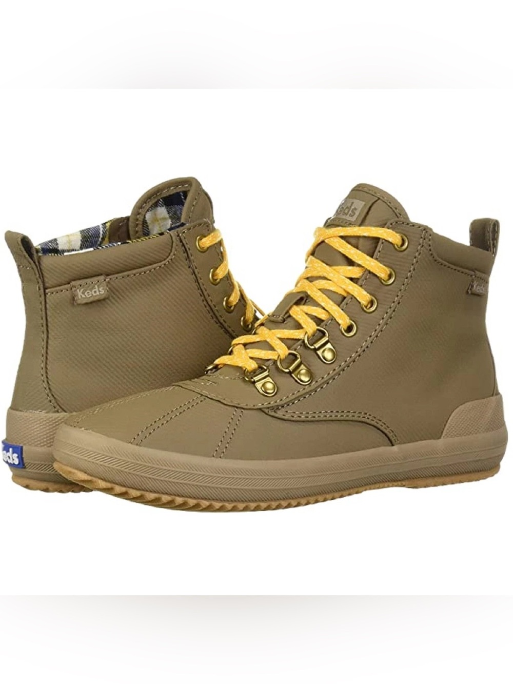 Keds Scout II Hiking Taupe Plaid Lined Lace-Up Ankle High Top Boots Women’s 10